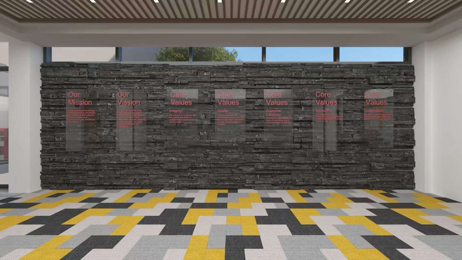 Mission and values wall